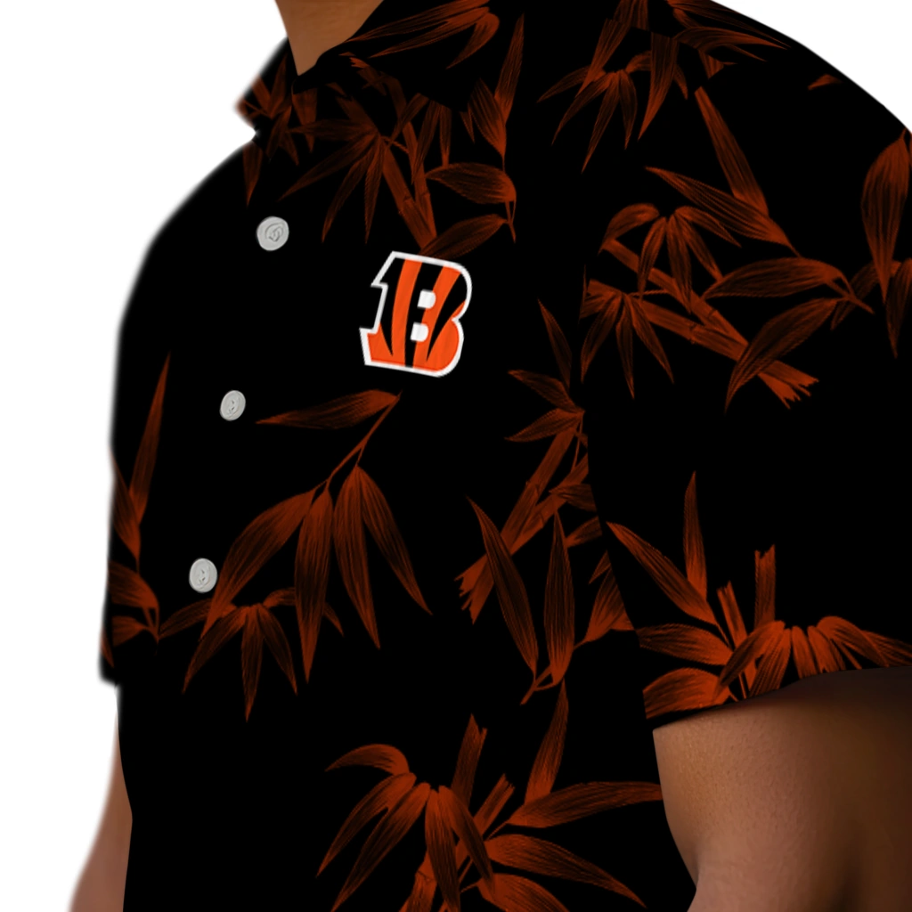 Cincinnati Bengals Hawaiian Shirt - Bamboo Branches cincinnati bengals bamboo branches orange black hawaiian shirts trendy