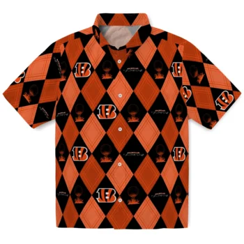 cincinnati bengals balloon plaid orange hawaiian shirts best selling