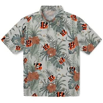 cincinnati bengals hibiscus designs beige hawaiian shirts best selling