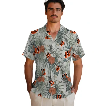 cincinnati bengals hibiscus designs beige hawaiian shirts fashion forward