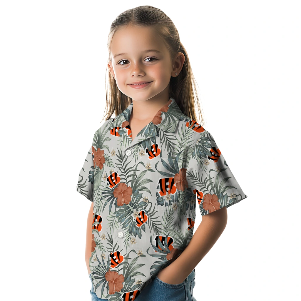 Cincinnati Bengals Hawaiian Shirt - Hibiscus Designs cincinnati bengals hibiscus designs beige hawaiian shirts premium grade