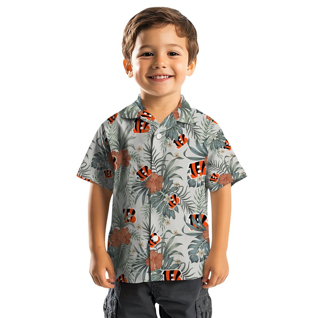 Cincinnati Bengals Hawaiian Shirt - Hibiscus Designs cincinnati bengals hibiscus designs beige hawaiian shirts top rated
