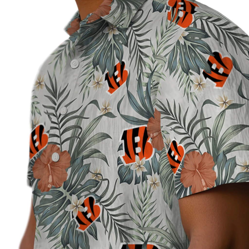 Cincinnati Bengals Hawaiian Shirt - Hibiscus Designs cincinnati bengals hibiscus designs beige hawaiian shirts trendy