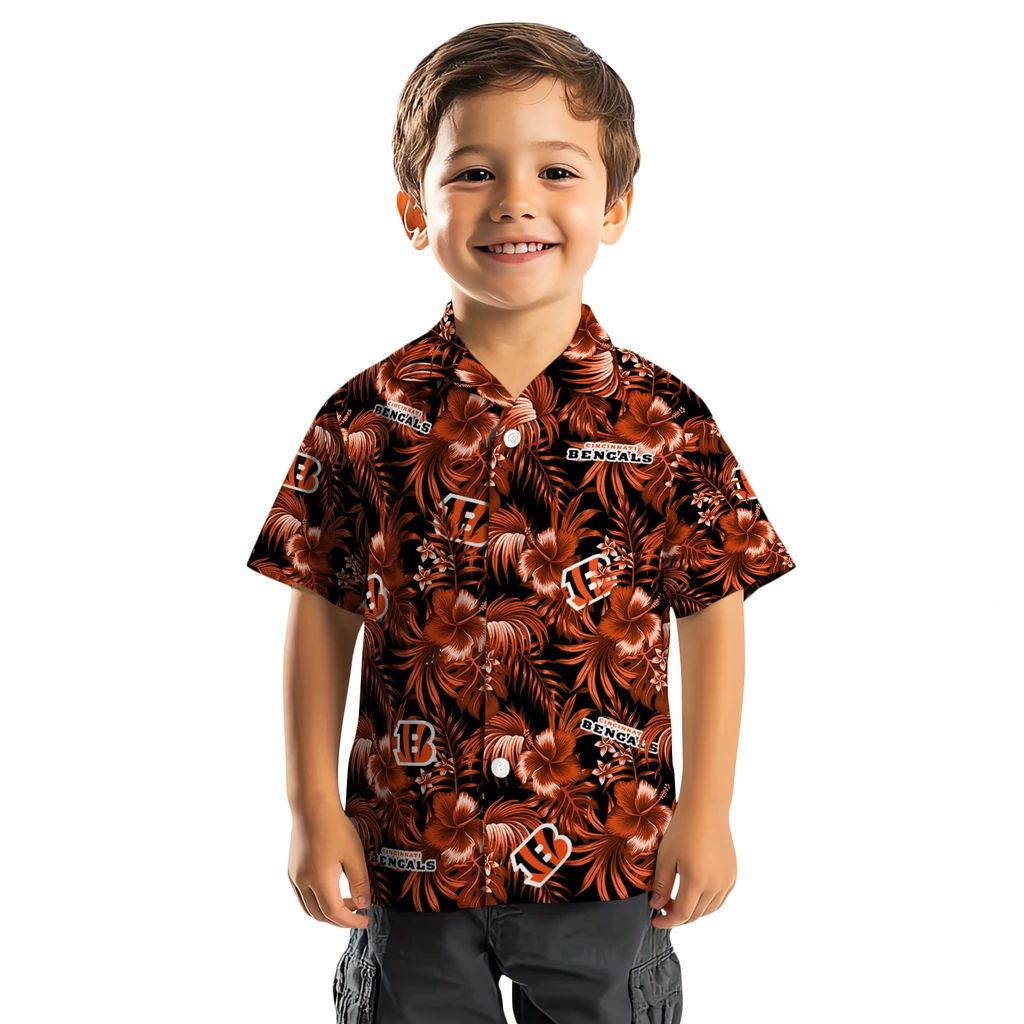 Cincinnati Bengals Hawaiian Shirt - Hibiscus Exotic cincinnati bengals hibiscus exotic orange hawaiian shirts top rated