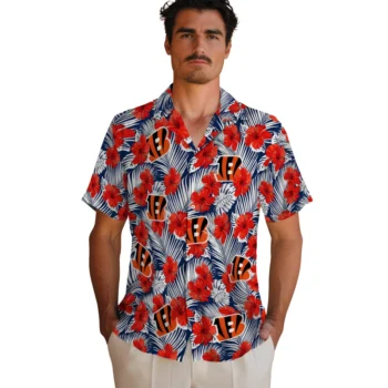 cincinnati bengals hibiscus fiesta red royal blue hawaiian shirts fashion forward
