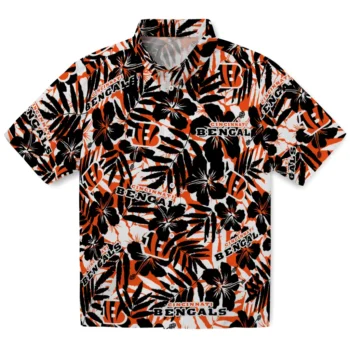 cincinnati bengals hibiscus overlay hawaiian shirts best selling