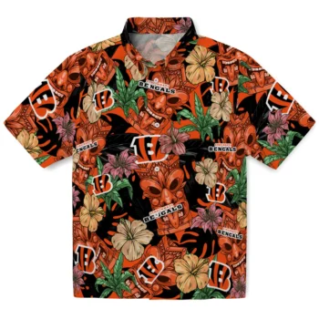 cincinnati bengals tiki jungle orange hawaiian shirts best selling