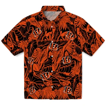 cincinnati bengals monstera layer orange hawaiian shirts best selling