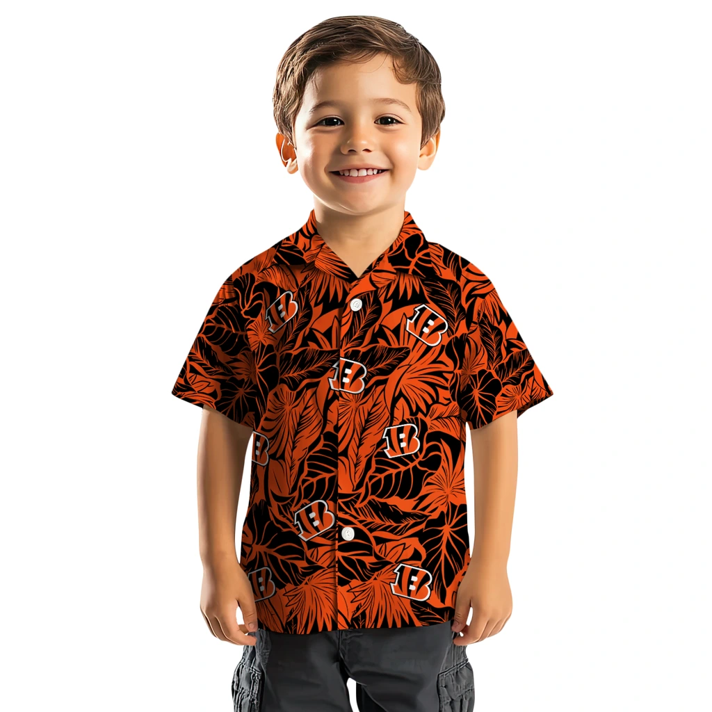 Cincinnati Bengals Hawaiian Shirt - Monstera Layer cincinnati bengals monstera layer orange hawaiian shirts top rated