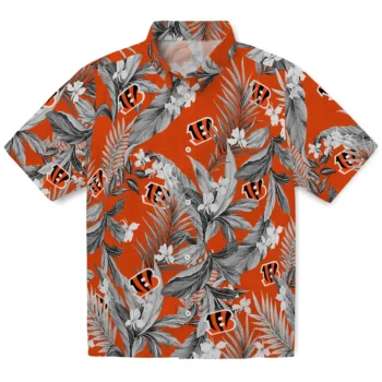 cincinnati bengals palm leaves orange hawaiian shirts best selling
