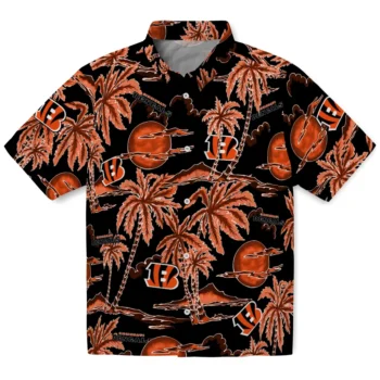cincinnati bengals palm sunset hawaiian shirts best selling