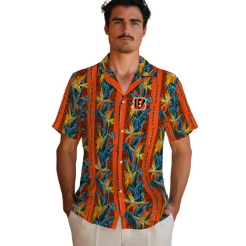 cincinnati bengals paradise vines orange hawaiian shirts fashion forward