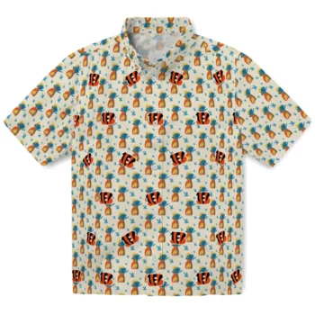 cincinnati bengals pineapple delight beige hawaiian shirts best selling