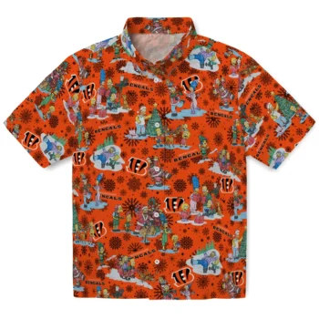cincinnati bengals simpsons christmas orange hawaiian shirts best selling