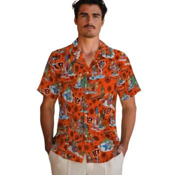 cincinnati bengals simpsons christmas orange hawaiian shirts fashion forward