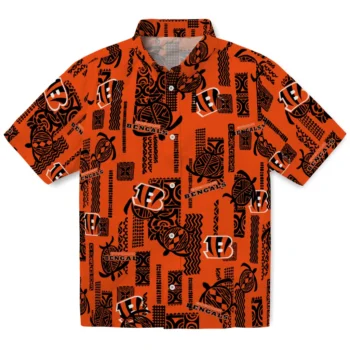 cincinnati bengals turtle lines orange hawaiian shirts best selling