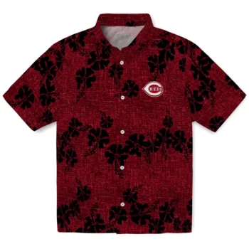 cincinnati reds hibiscus petals red hawaiian shirts best selling