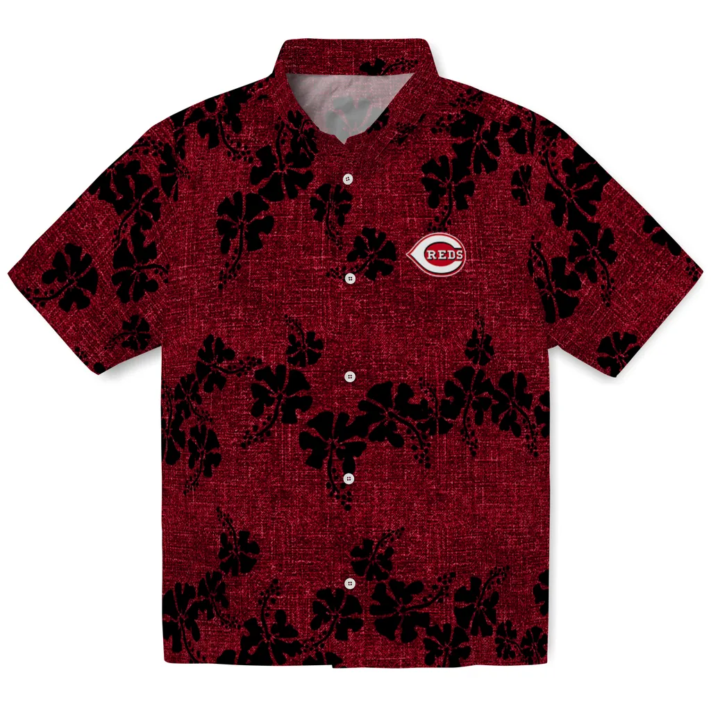 Cincinnati Reds Hawaiian Shirt - 50th State Flower cincinnati reds hibiscus petals red hawaiian shirts best selling