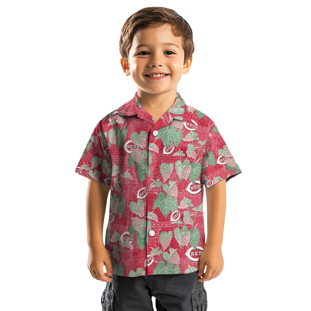 Cincinnati Reds Hawaiian Shirt - Anthurium Overlay cincinnati reds anthurium overlay red hawaiian shirts top rated