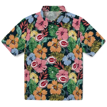 cincinnati reds brilliant hibiscus garden hawaiian shirts best selling