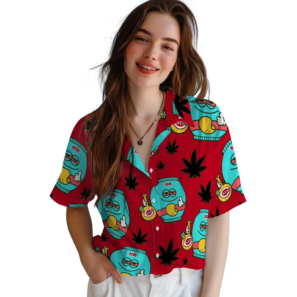 Cincinnati Reds Hawaiian Shirt - Chill Vibe cincinnati reds bong smile red hawaiian shirts latest model