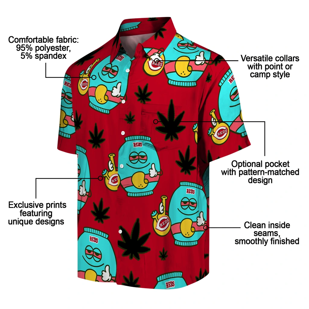 Cincinnati Reds Hawaiian Shirt - Chill Vibe cincinnati reds bong smile red hawaiian shirts new arrival