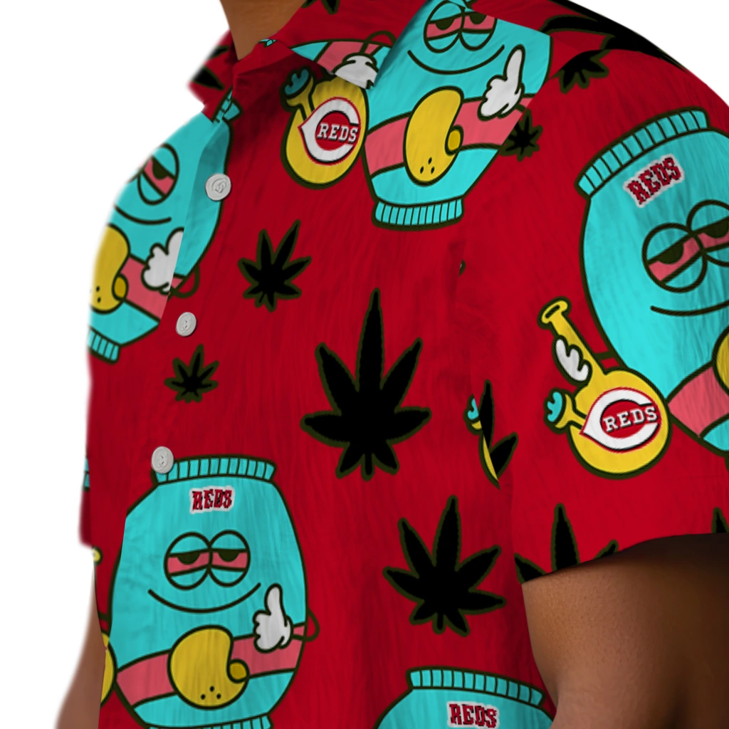 Cincinnati Reds Hawaiian Shirt - Chill Vibe cincinnati reds bong smile red hawaiian shirts trendy