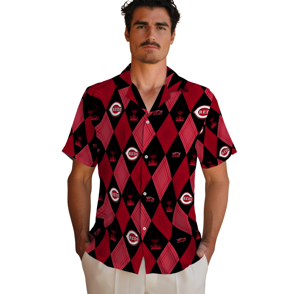 Cincinnati Reds Hawaiian Shirt - Golfing Plaid cincinnati reds balloon plaid red hawaiian shirts fashion forward