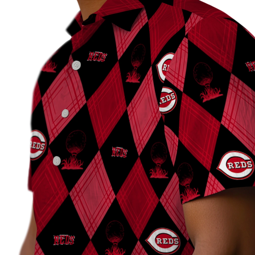 Cincinnati Reds Hawaiian Shirt - Golfing Plaid cincinnati reds balloon plaid red hawaiian shirts trendy