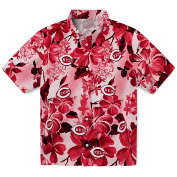 cincinnati reds hibiscus arrangement red hawaiian shirts best selling