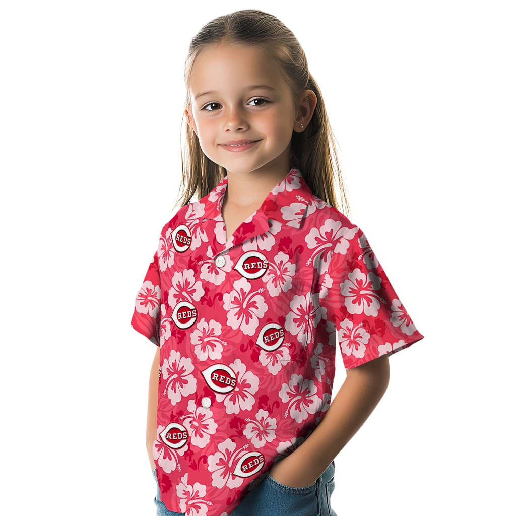 Cincinnati Reds Hawaiian Shirt - Hibiscus Cluster cincinnati reds hibiscus cluster red hawaiian shirts premium grade