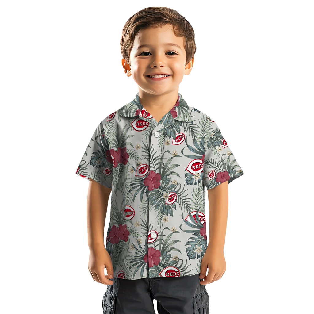Cincinnati Reds Hawaiian Shirt - Hibiscus Designs cincinnati reds hibiscus designs beige hawaiian shirts top rated
