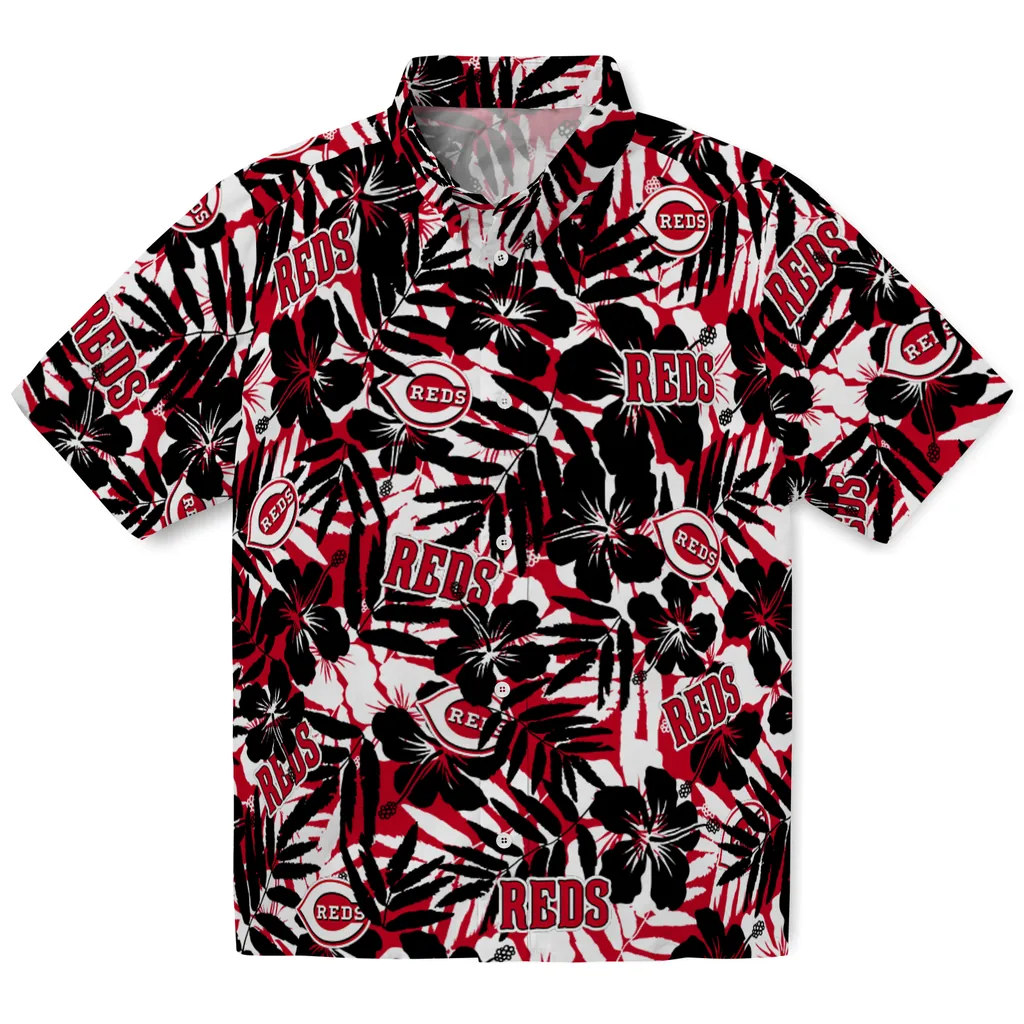 Cincinnati Reds Hawaiian Shirt - Hibiscus Overlay cincinnati reds hibiscus overlay hawaiian shirts best selling