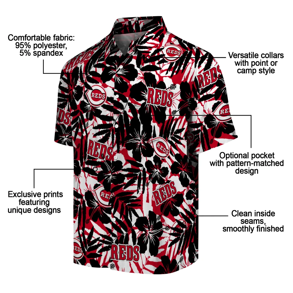 Cincinnati Reds Hawaiian Shirt - Hibiscus Overlay cincinnati reds hibiscus overlay hawaiian shirts new arrival