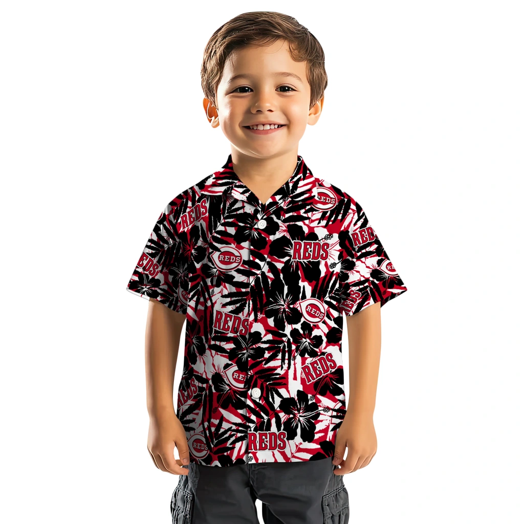 Cincinnati Reds Hawaiian Shirt - Hibiscus Overlay cincinnati reds hibiscus overlay hawaiian shirts top rated