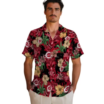 cincinnati reds tiki jungle red hawaiian shirts fashion forward