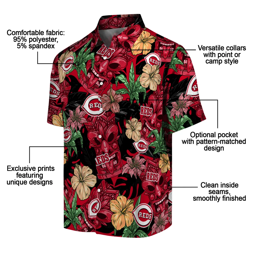 Cincinnati Reds Hawaiian Shirt - Hibiscus Tiki Jungle cincinnati reds tiki jungle red hawaiian shirts new arrival