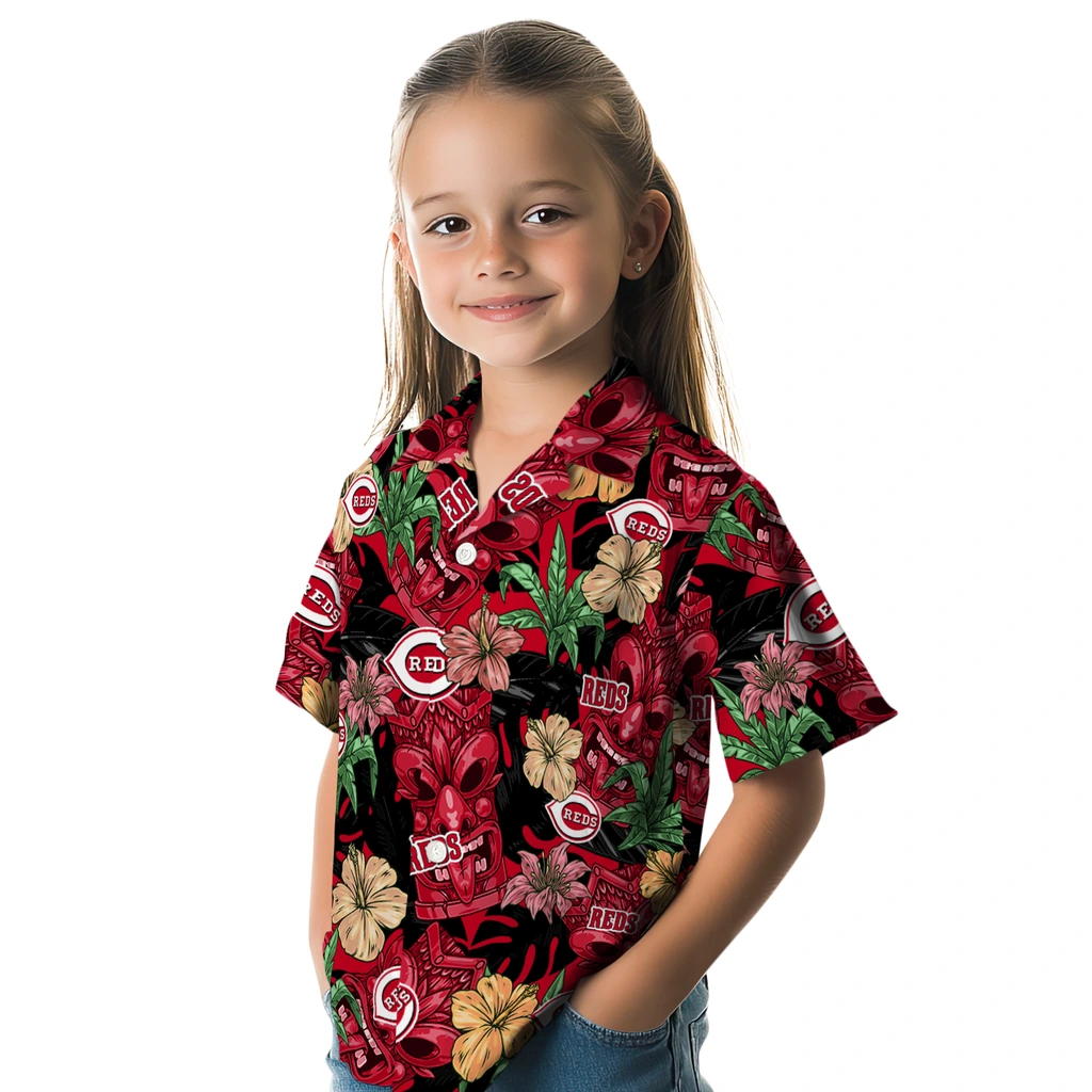 Cincinnati Reds Hawaiian Shirt - Hibiscus Tiki Jungle cincinnati reds tiki jungle red hawaiian shirts premium grade