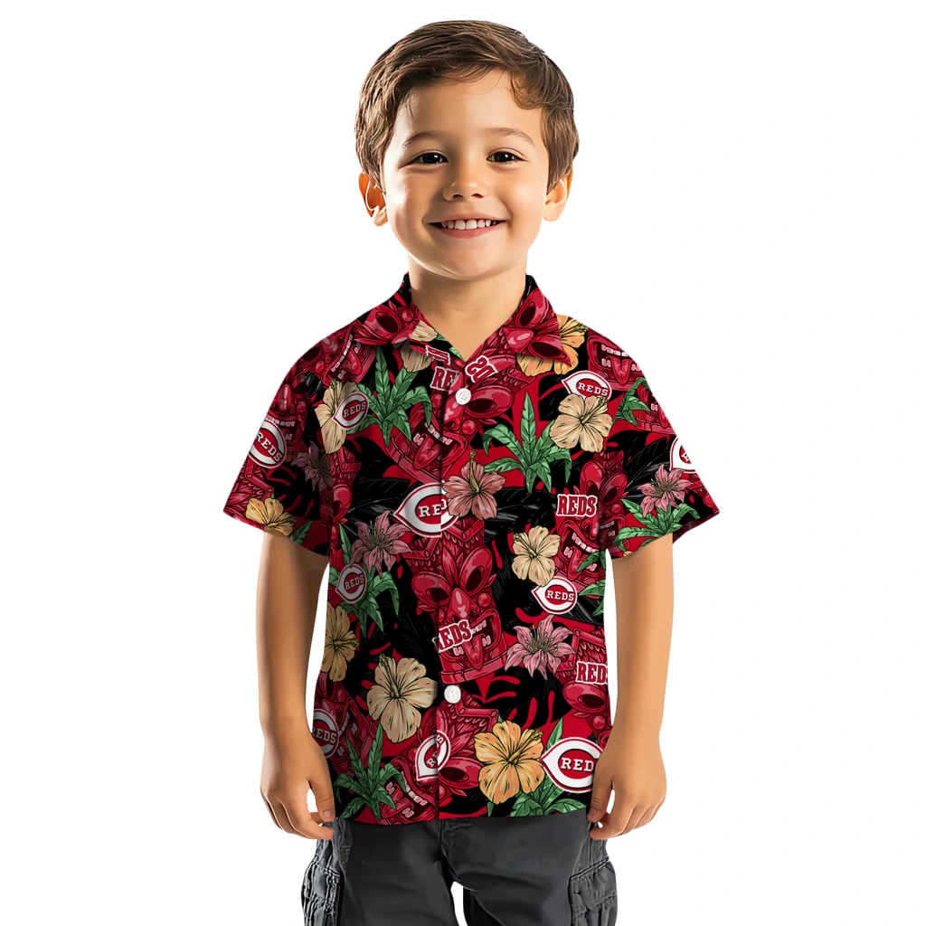 Cincinnati Reds Hawaiian Shirt - Hibiscus Tiki Jungle cincinnati reds tiki jungle red hawaiian shirts top rated