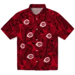 Cincinnati Reds Hawaiian Shirt – Leaf Outline
