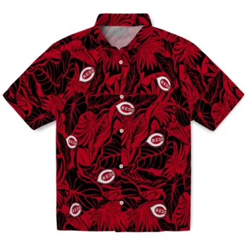 cincinnati reds monstera layer red hawaiian shirts best selling