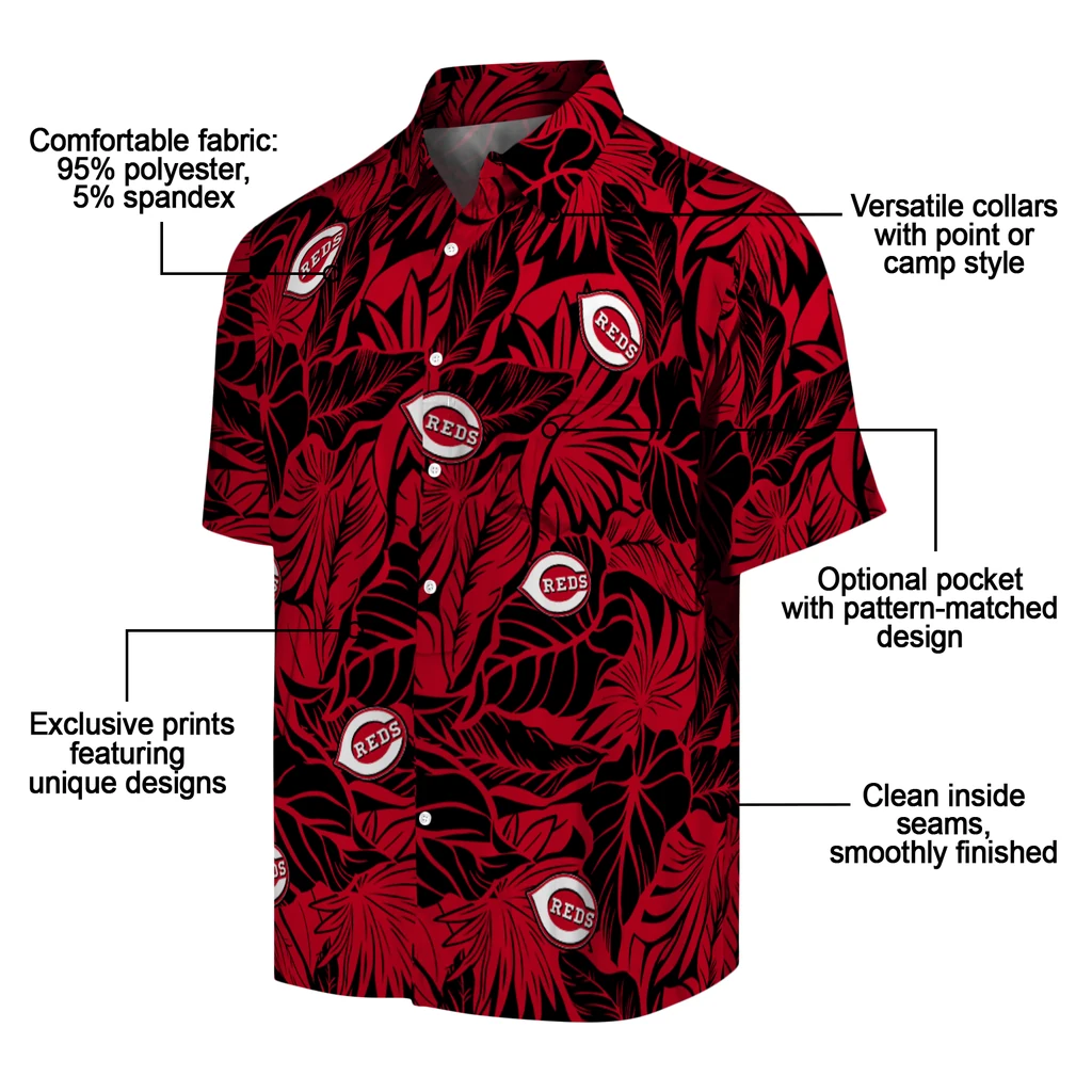 Cincinnati Reds Hawaiian Shirt - Monstera Layer cincinnati reds monstera layer red hawaiian shirts new arrival