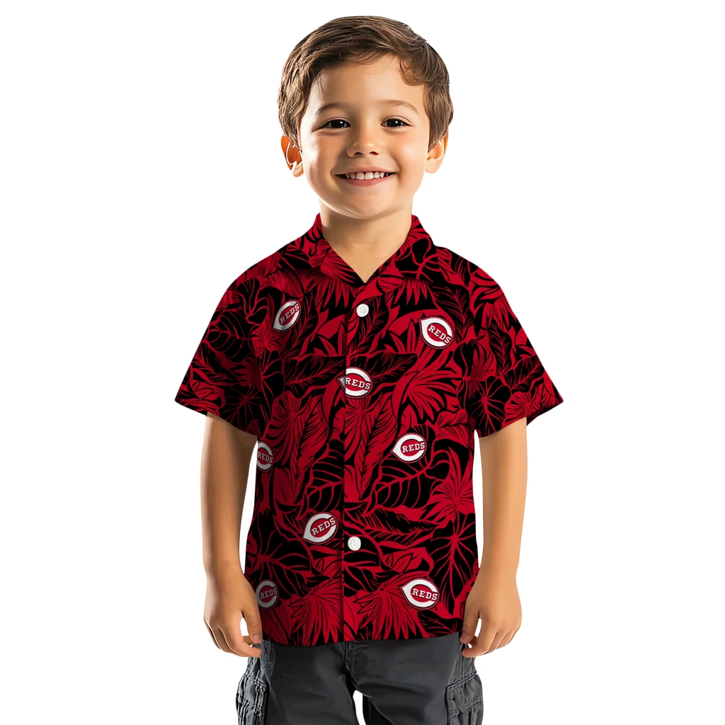 Cincinnati Reds Hawaiian Shirt - Monstera Layer cincinnati reds monstera layer red hawaiian shirts top rated