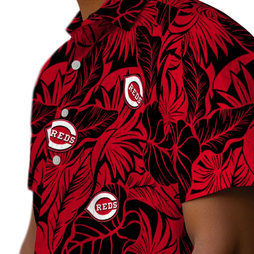 Cincinnati Reds Hawaiian Shirt - Monstera Layer cincinnati reds monstera layer red hawaiian shirts trendy