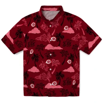 cincinnati reds palm and clouds red hawaiian shirts best selling