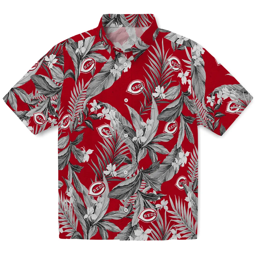 Cincinnati Reds Hawaiian Shirt - Palm Leaves cincinnati reds palm leaves red hawaiian shirts best selling