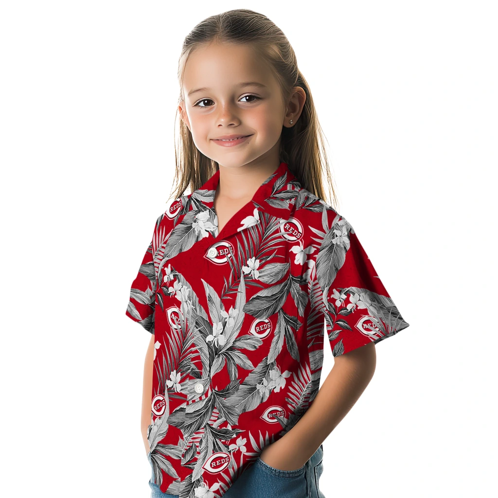 Cincinnati Reds Hawaiian Shirt - Palm Leaves cincinnati reds palm leaves red hawaiian shirts premium grade