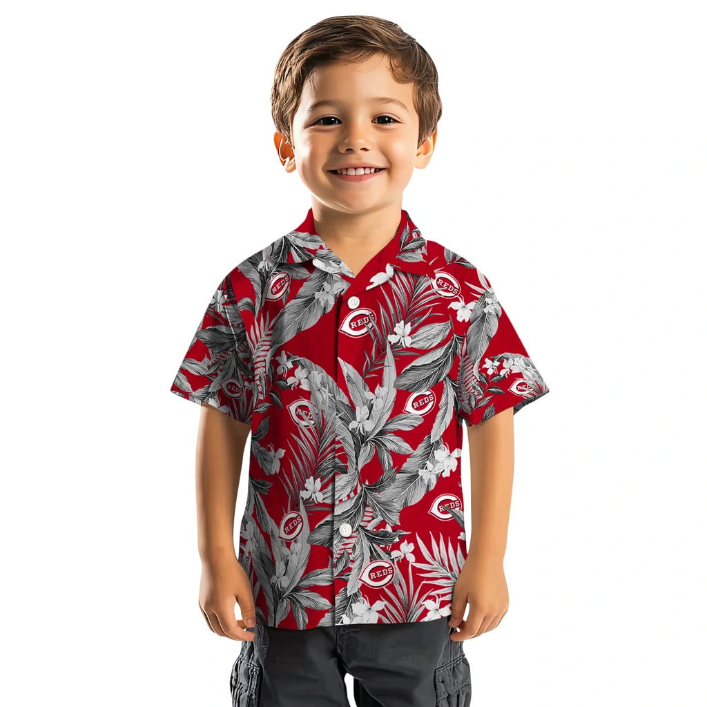 Cincinnati Reds Hawaiian Shirt - Palm Leaves cincinnati reds palm leaves red hawaiian shirts top rated
