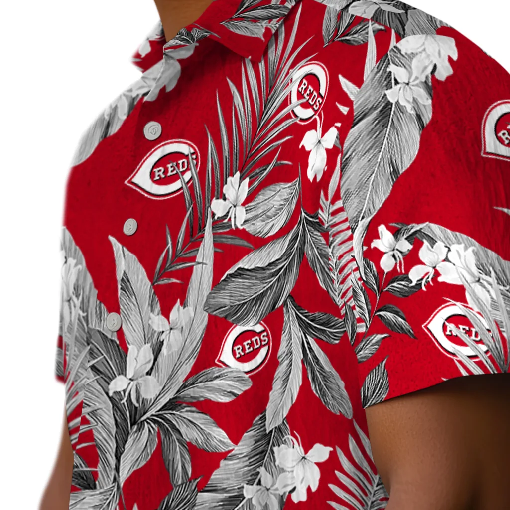 Cincinnati Reds Hawaiian Shirt - Palm Leaves cincinnati reds palm leaves red hawaiian shirts trendy