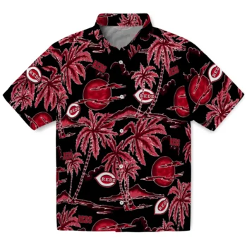 cincinnati reds palm sunset hawaiian shirts best selling